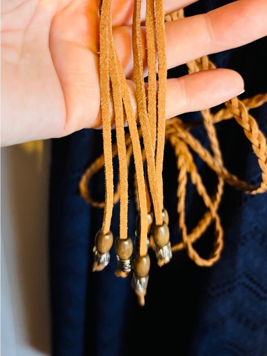 bailey blue Navy Lace Spaghetti Strap Mini Dress with Braided Belt - Picture 2 of 6